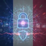 Illustration d'un cadenas numérique protégeant des données, symbolisant la cybersécurité des informations françaises en 2026.
