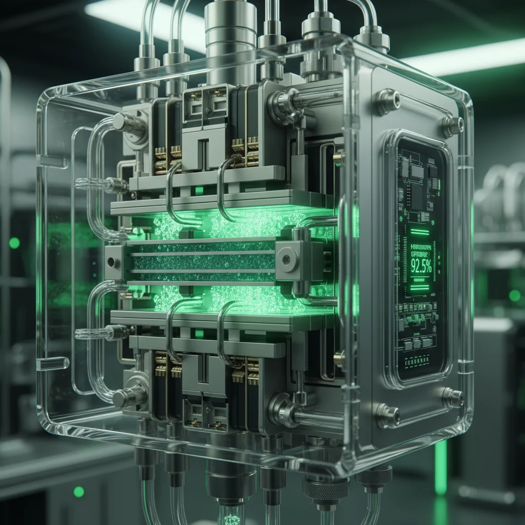 Cellule d'électrolyseur avancée pour la production d'hydrogène vert.