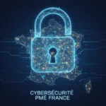 Cadenas numérique protégeant une carte de France, symbolisant la cybersécurité pour les PME françaises.