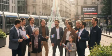 Groupe diversifié de personnes célébrant la diversité des identités de genre en France en 2026.