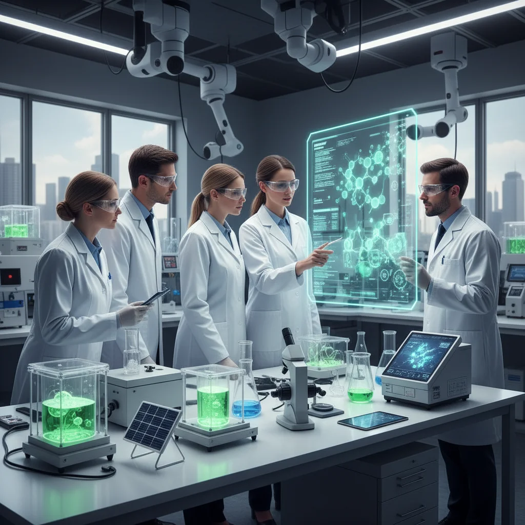 Chercheurs en laboratoire travaillant sur des innovations biotechnologiques