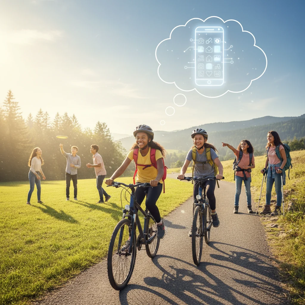 Adolescents pratiquant des activités physiques en plein air