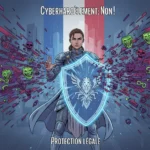 Illustration d'un bouclier protégeant une personne des menaces de cyberharcèlement en ligne, symbolisant les nouvelles lois françaises de 2026.