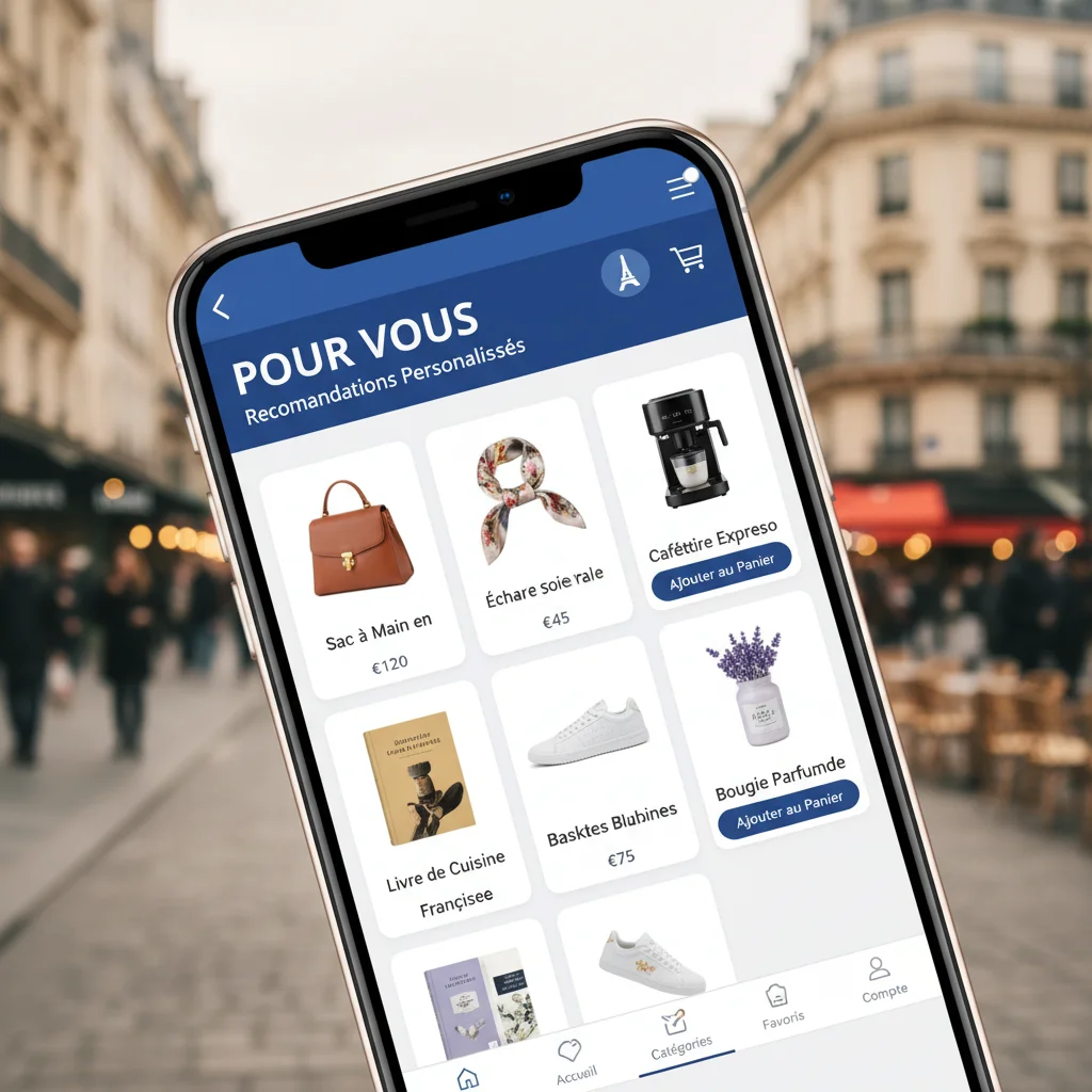 Recommandations d'achat personnalisées par algorithmes sur smartphone