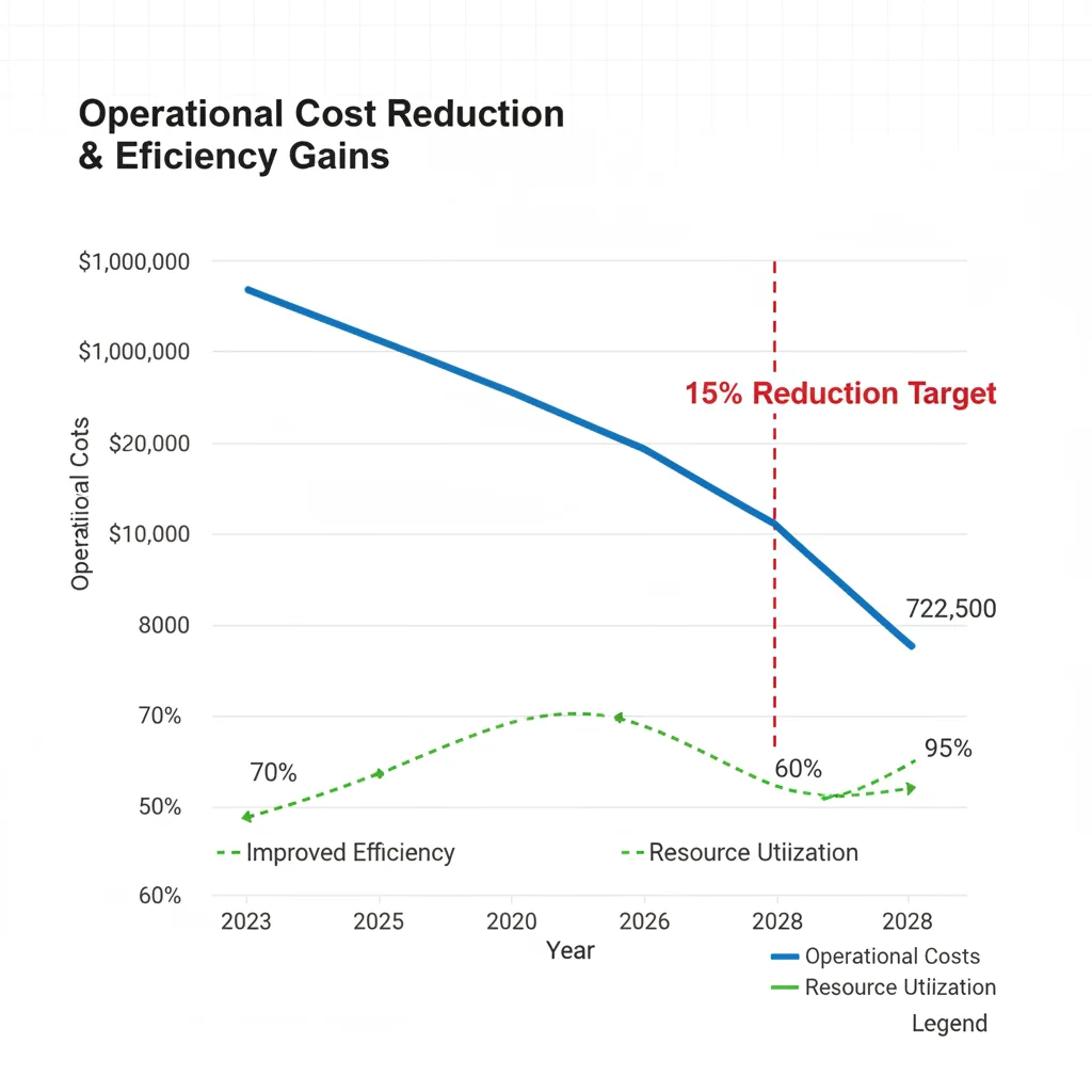 Graphique illustrant une réduction de 15% des coûts opérationnels d'ici 2026.