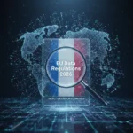 Illustration des nouvelles régulations européennes sur la confidentialité des données numériques pour 2026, avec un accent sur les entreprises françaises.