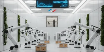 Usine moderne et efficace symbolisant la réduction des coûts par l'innovation frugale.