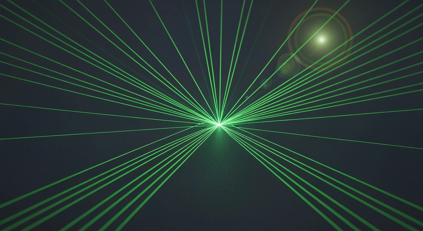 Représentation visuelle d'un réseau numérique global avec des lignes vertes lumineuses sur un fond sombre, symbolisant l'hyper-connectivité et la circulation des données.